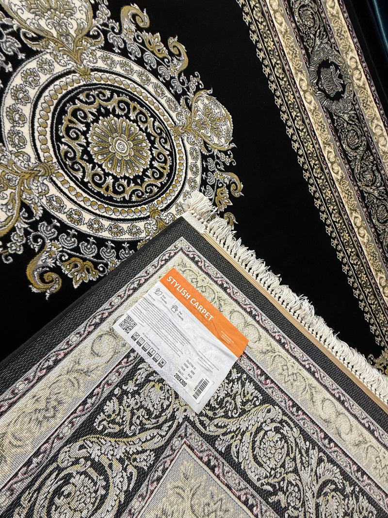 Darbar Persian Carpet Dark and Gold Background | Stylish Rugs & Carpets