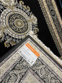 Darbar Persian Carpet with Dark & Gold Background