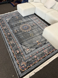 2026 Light Gray Luxury Traditional Persian Medallion Rug 1200 Reeds | Stylish Rugs & Carpets