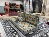 مجموعه مبل نشیمن کف مجلسی عربی نقره ای