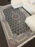 2026 Luxury Traditional Persian-Inspired Rug Light Gray Classic Central Medallion 1200 Reeds