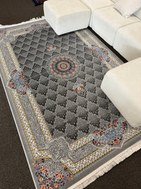 2026 Luxury Traditional Persian-Inspired Rug Light Gray Classic Central Medallion 1200 Reeds