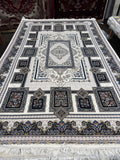 Modern Persian Carpet Cream and Silver Background | Stylish Rugs & Carpets