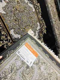 Shah Persian Carpet with Dark & Gold Background