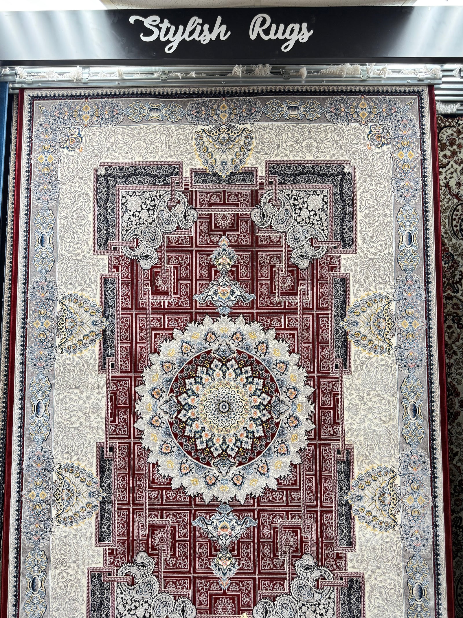 Modern Persian Carpet Red and Cream Background | Stylish Rugs & Carpets