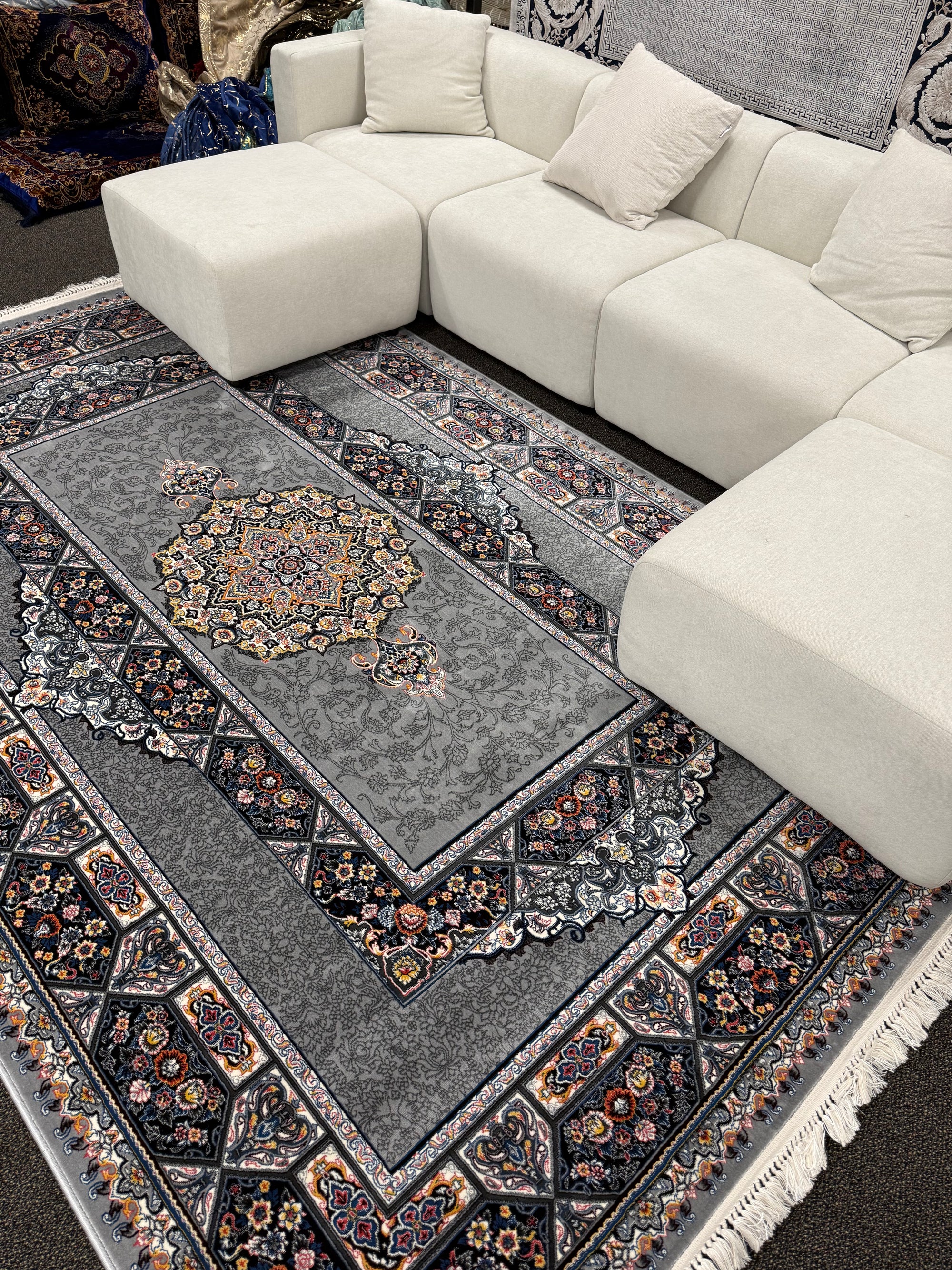 2026 Light Gray Luxury Traditional Rug 1200 Reeds | Stylish Rugs & Carpets