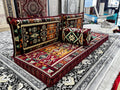 Red Arabic Majlis Floor Seating Sofa Set Pattern 2 | Stylish Rugs & Carpets