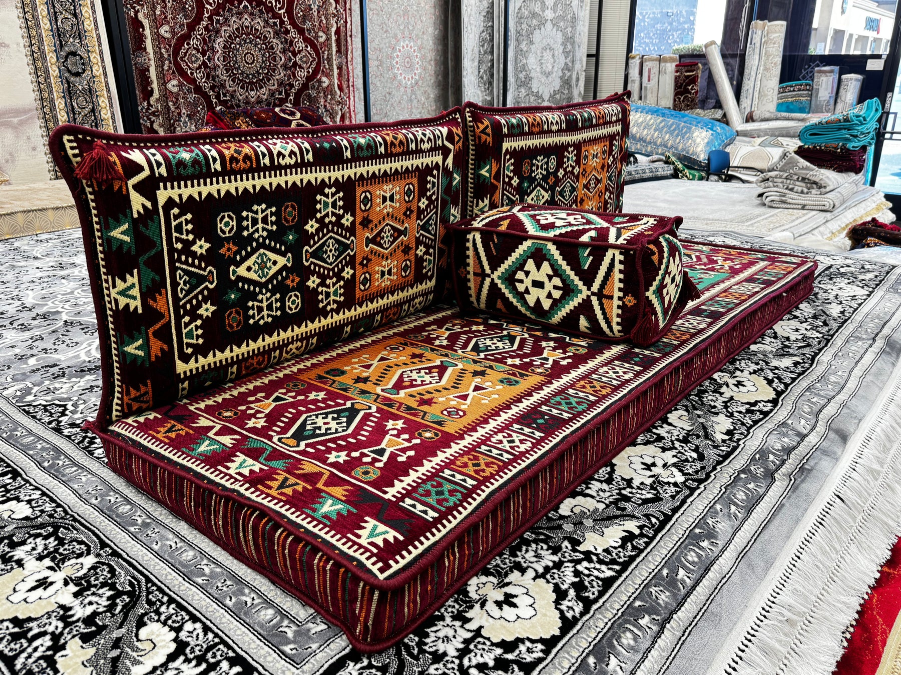 Small Arabic Rug Red Arabic Majlis Sofa, Arabic Floor Seating, Arabic Couches, Arabic J ...