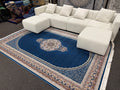 2026 Teal Blue Luxury Traditional Rug 1200 Reeds | Stylish Rugs & Carpets