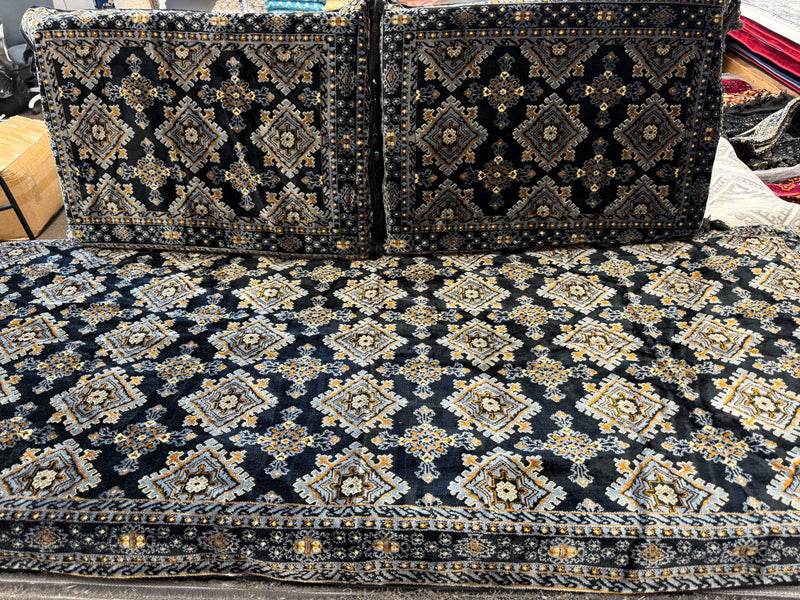 Black Turkmen Design Traditional New Afghan Toshak Set Cover