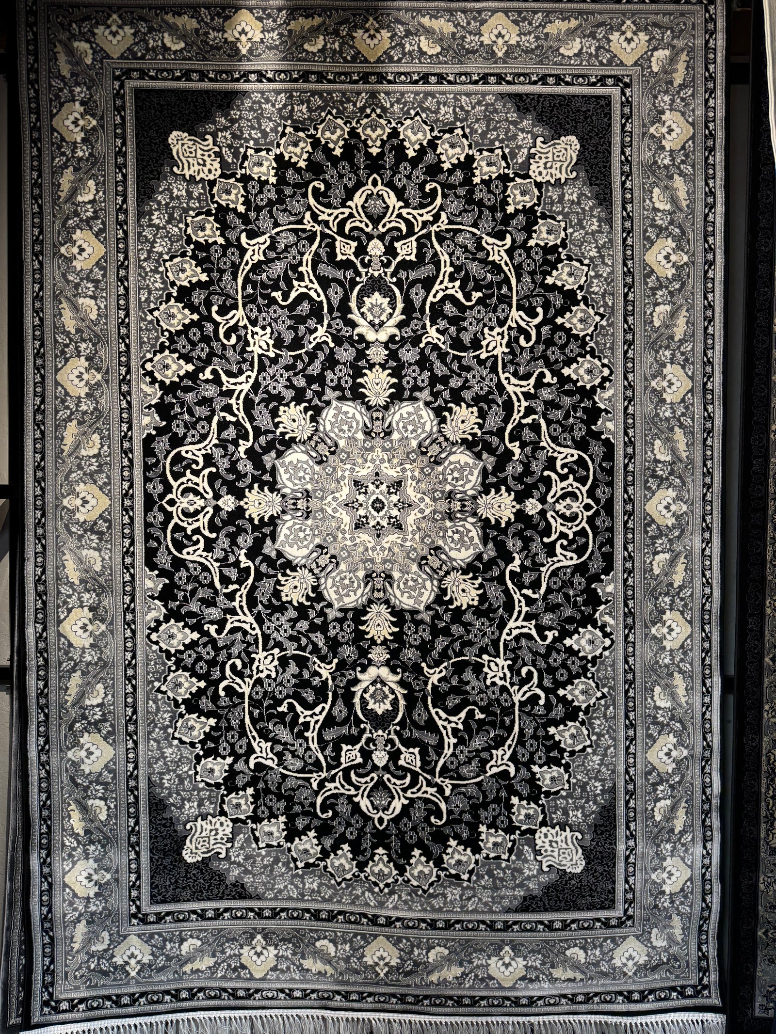 Black and Gray Persian Design Rug — 1200 Reeds | Stylish Rugs & Carpets