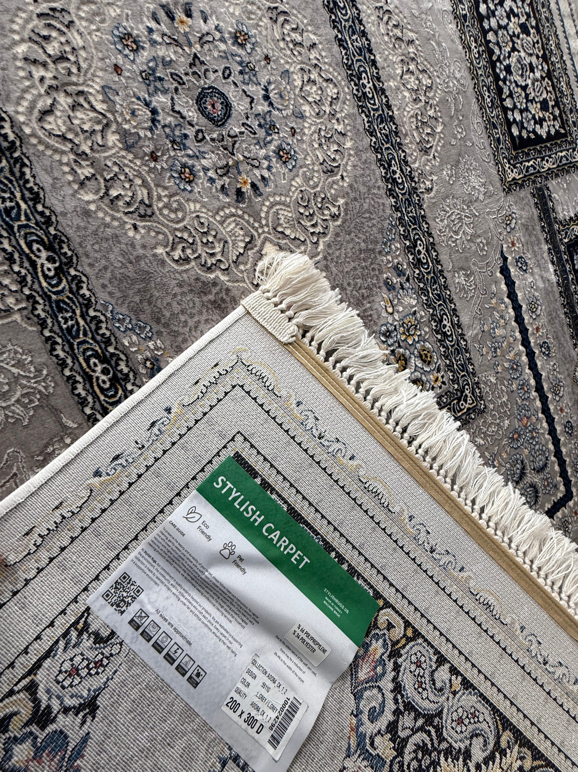Modern Persian Carpet with Gray Background