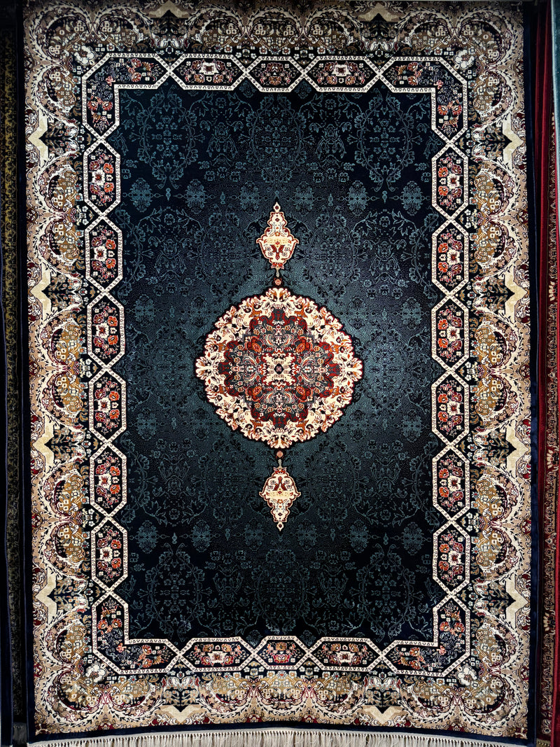 Navy Persian Design Rug — 1200 Reeds | Stylish Rugs & Carpets