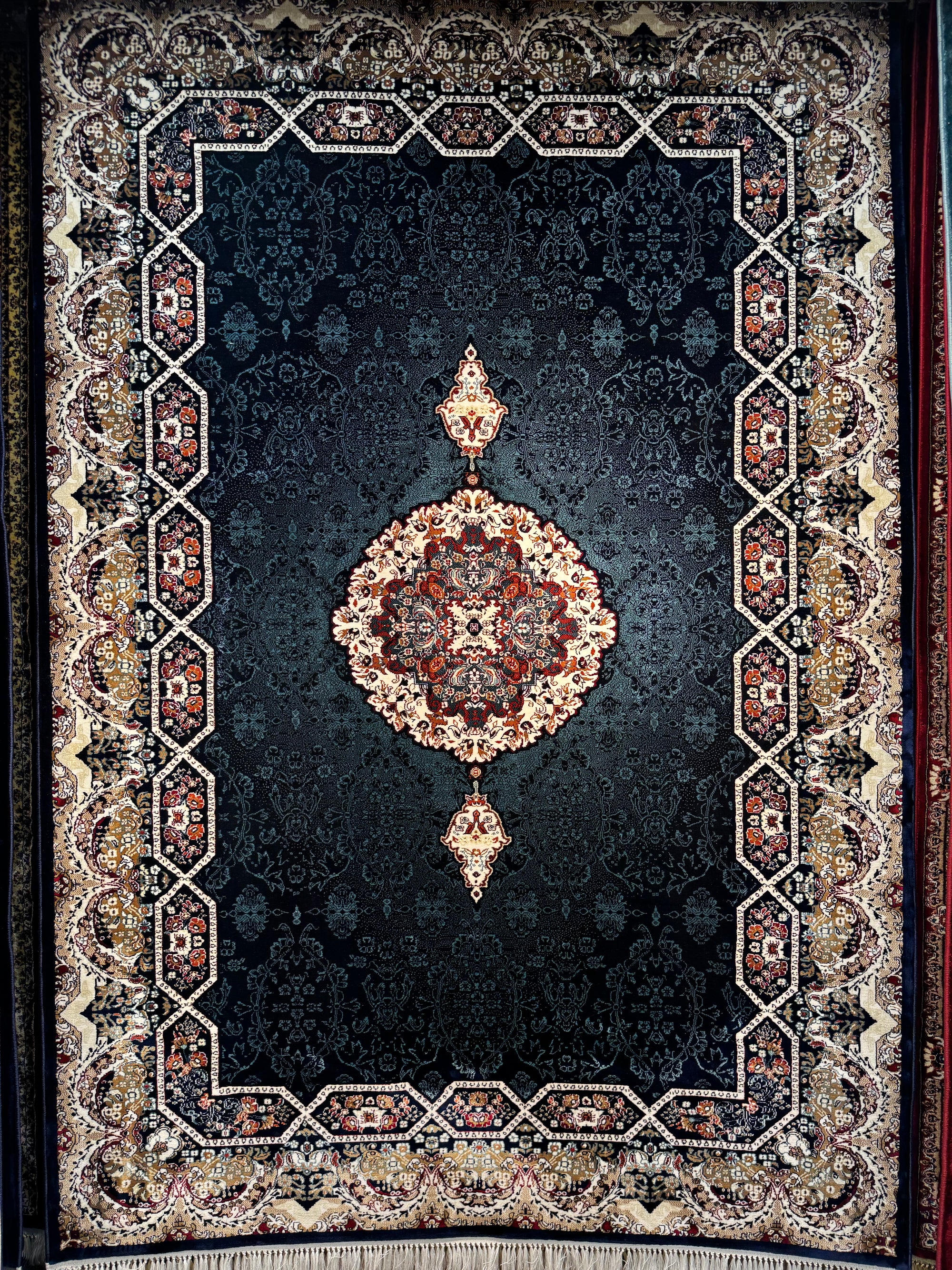 Navy Persian Design Rug — 1200 Reeds | Stylish Rugs & Carpets