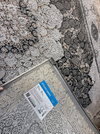 Persian Carpet - Gray & Gold and Cream Background