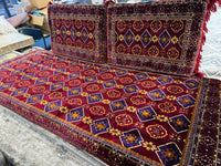 غطاء طقم توشك أفغاني تقليدي أحمر