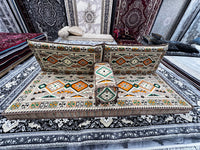 Light Brown Luxurious Majlis – 4-Piece Traditional Arabic Floor Sofa Set for Living Room & Lounge - 1 Set Just Cover