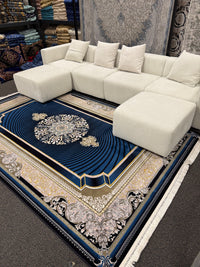 2026 Navy 3D Luxury Modern Rug 1200 Reeds | Stylish Rugs & Carpets