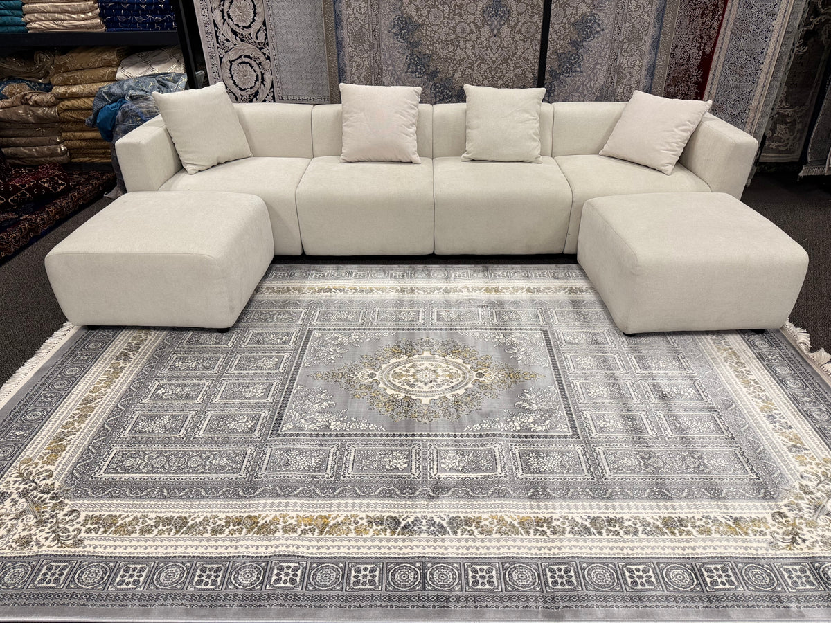 Classic Reed Rug Light Gray Classic Medallion Persian Rug · 1200 Reeds – Stylish Rugs