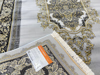 Shah Persian Carpet with Gray & Gold Background