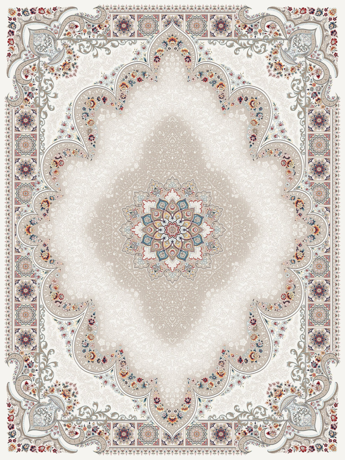 1200 Reeds Cream Traditional Medallion Persian Rug · 1200 Reeds – Stylish Rugs