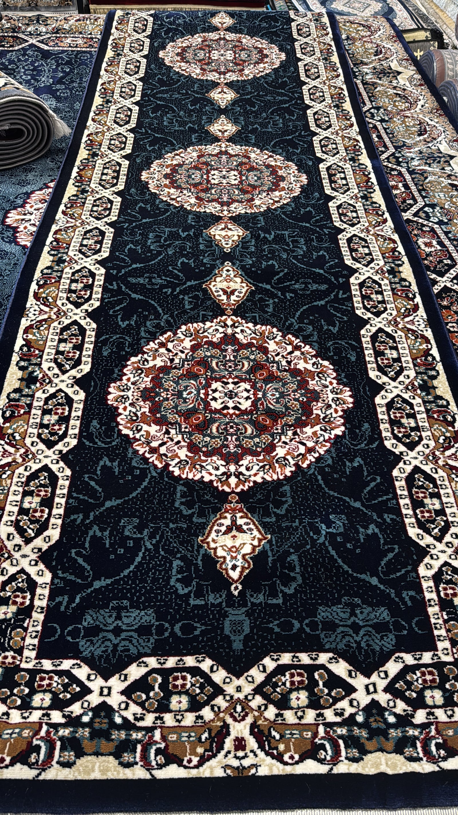 Navy Persian Design Rug — 1200 Reeds