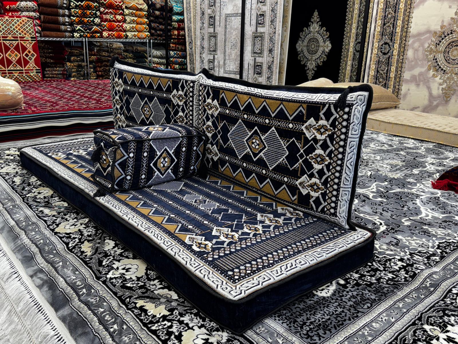مجلس جدید نیروی دریایی لوکس – ست مبل چهار تکه سنتی عربی برای اتاق نشیمن و سالن