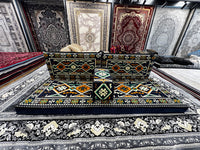Navy Luxurious Majlis 4-Piece Traditional Arabic Floor Sofa Set