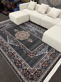 2026 Dark Gray Luxury Traditional Rug 1200 Reeds | Stylish Rugs & Carpets
