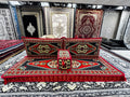 Red Luxurious Majlis 4-Piece Arabic Floor Sofa Premium Edition