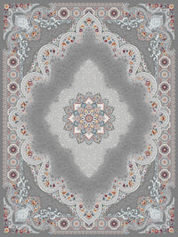 2026 Luxury Traditional Persian-Inspired Rug – Dark Gray with Ornate Medallion & Arch Design | 1200 Reeds