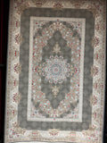 Classic Persian Carpet Medallion Design Gray Background Cream Border 2 Million Points