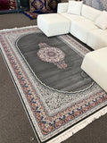 2026 Dark Gray Luxury Traditional Rug 1200 Reeds 3M Plus Density | Stylish Rugs & Carpets