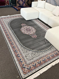 2026 Dark Gray Luxury Traditional Rug 1200 Reeds 3M Plus Density | Stylish Rugs & Carpets