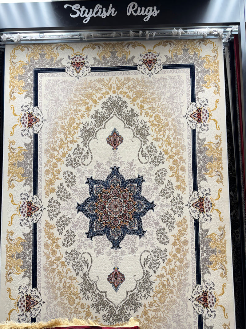 Modern Persian Carpet with Cream Background — Variation 2 | Stylish Rugs & Carpets