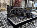 New Navy Luxurious Majlis 4-Piece Arabic Floor Sofa Set