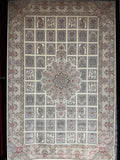 Classic Persian Carpet Kheshti Design Cream Background Gray Border 2 Million Points