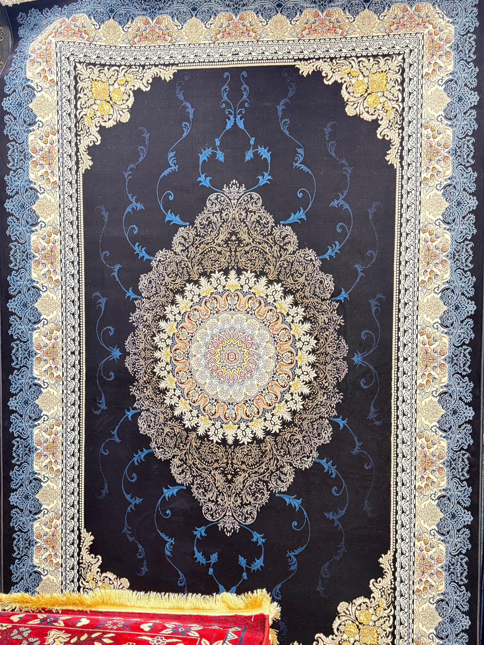 Classic Persian Carpet with Navy Background | Stylish Rugs & Carpets