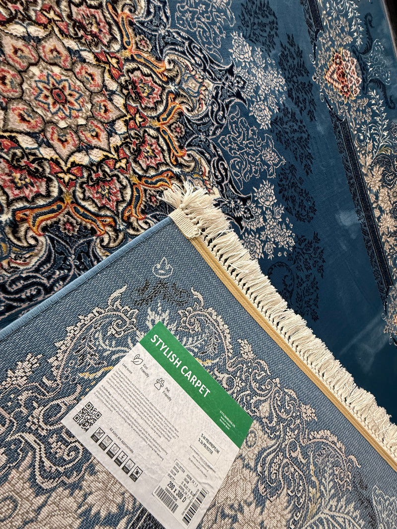 Classic Persian Carpet with Dark Blue Background | Stylish Rugs & Carpets