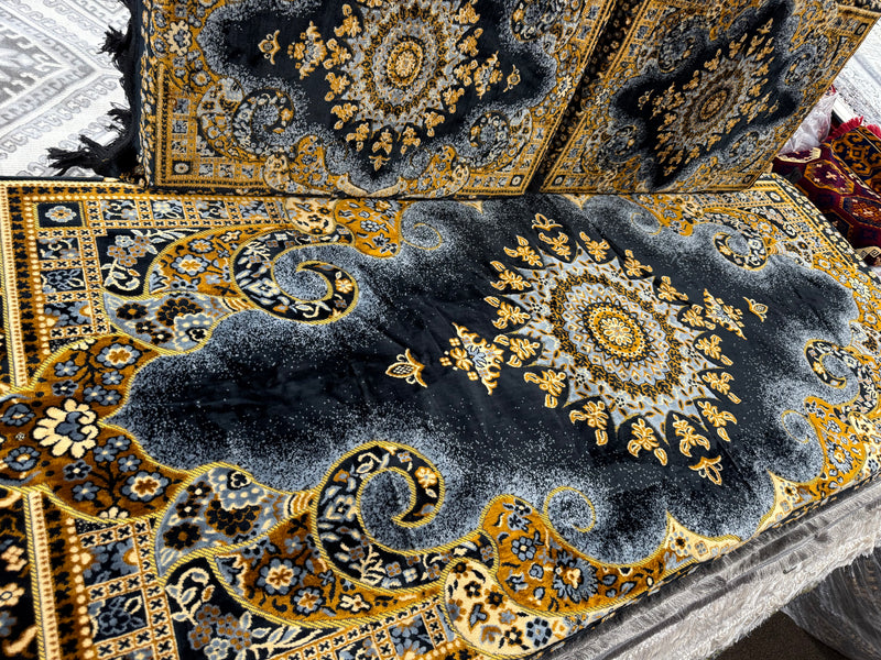 Black and Gold Traditional Afghan Toshak Set Cover Classic