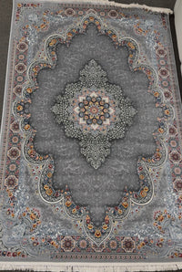 2026 Luxury Traditional Persian-Inspired Rug Light Gray Ornate Medallion Arch Design 1200 Reeds