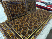 Brown Gold Afghan Toshak Cover Set