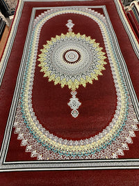 سجادة تركية بتصميم ميدالية الشمس الحمراء | سجاد أنيق