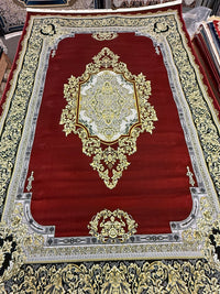 Red Diamond Medallion Floral Corner Turkish Rug | Stylish Rugs