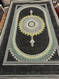 Black Sunburst Medallion Turkish Rug | Stylish Rugs