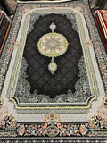 Black Diamond Lattice Medallion Turkish Rug | Stylish Rugs
