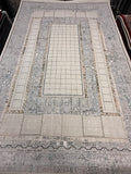 Light Gray Geometric Panel Turkish Rug | Stylish Rugs