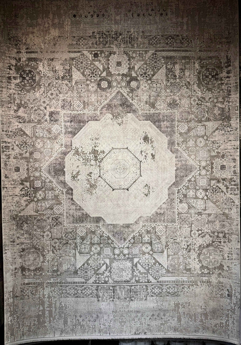 Mamluk Design Bamboo Rug, Grey Carpet