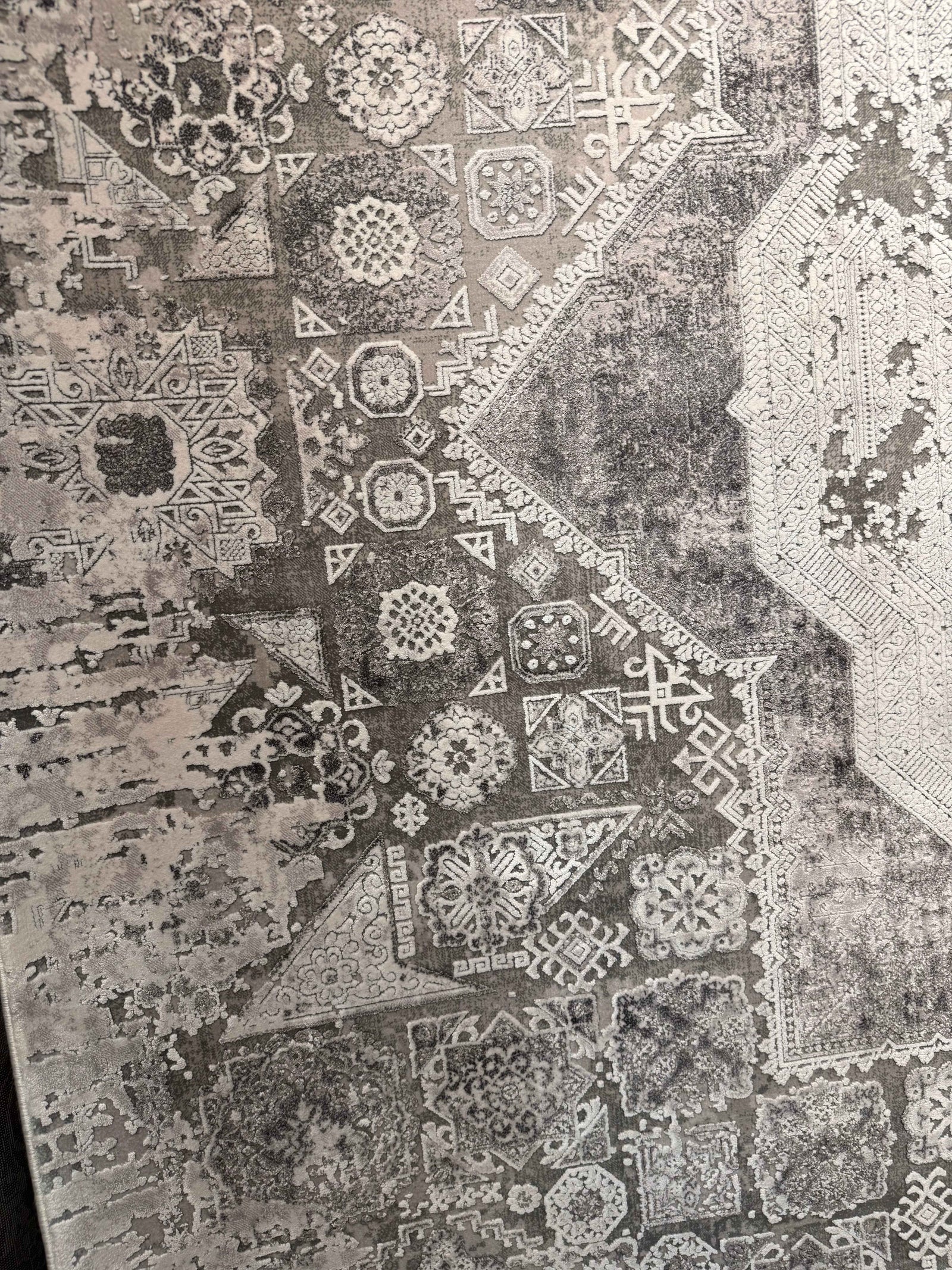 Mamluk Design Bamboo Rug, Grey Carpet
