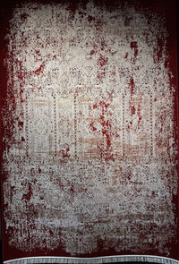 Red white Antique Rug